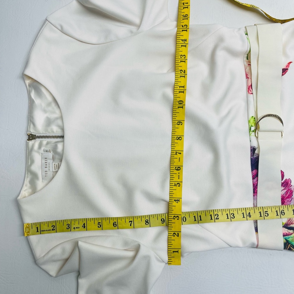 Ted Baker London Cream Midi Dress with Floral Print - Picture 9 of 11